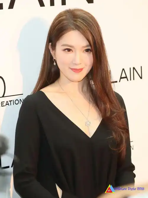 微胖女神苟芸慧不愧为选美出身的香港小姐,一身黑长裙气质十足