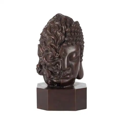 纯铜一念之间摆件工艺品半佛半魔礼品书桌家居装饰品摆件礼品