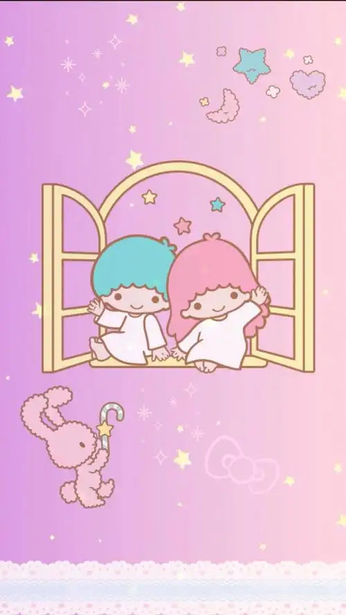 自创的双子星,sanrio手机壁纸哦,萌坏了,分享给你们.喜欢拿图点赞哦.