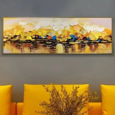 背后沙发万沙发挂画手绘刮刀油画装饰画客厅家庭油画