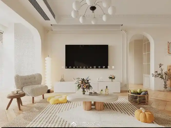 客厅装修设计##奶油风装修