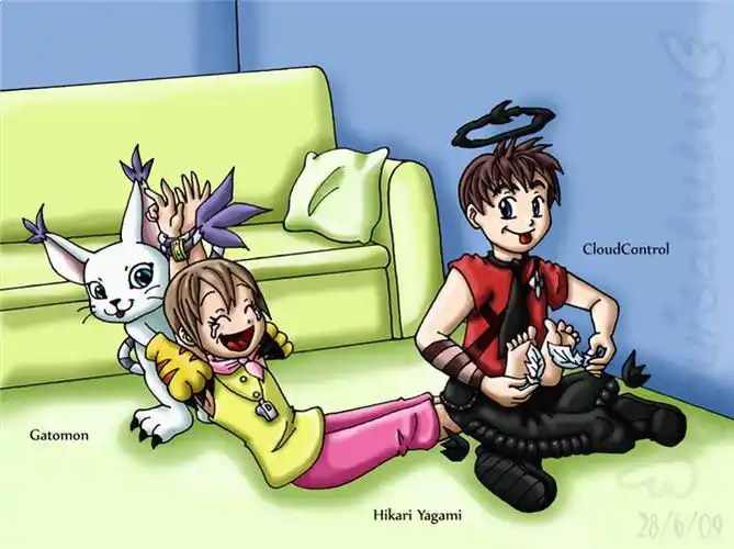 挠脚心动漫图动漫人物挠脚心图