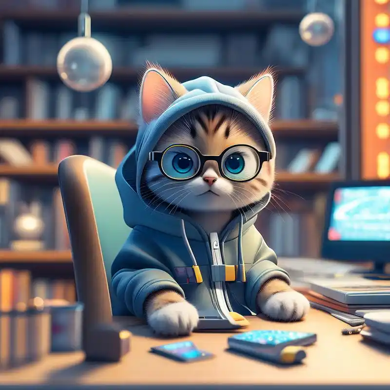 用文心一格画了一组热爱工作的小猫程序员头像,感谢用代码改变世界的