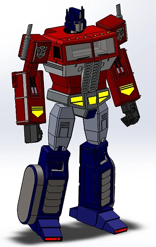 变形金刚1代g1擎天柱简易模型3d图纸solidworks设计