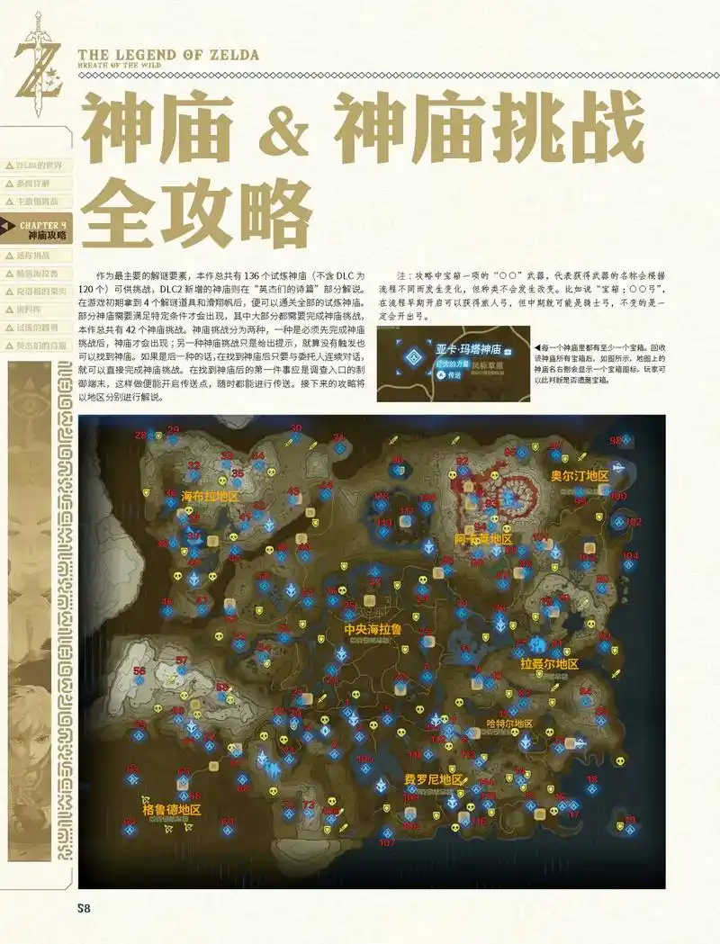 塞尔达传说| 120个神庙高清地图位置.#图文热点来了  # - 抖音