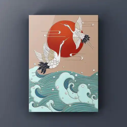 仙鹤装饰画 - hh-june - 原创作品 - 视觉中国(爱视觉)