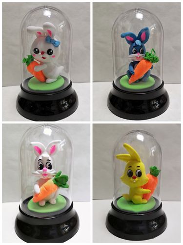 十二生肖兔面塑面人粘土太空泥彩泥人民间手工艺品手办模型摆件