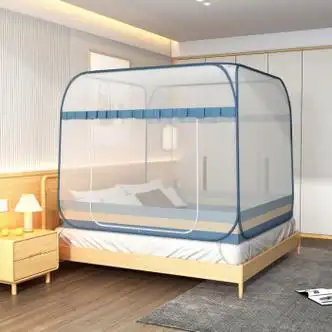 95m床>尤克达帝1米8夏季蚊帐家用卧室免安装防摔儿童蒙古包纹账加密