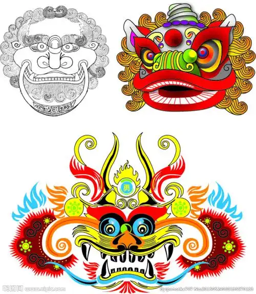 狮子图案 矢量图片