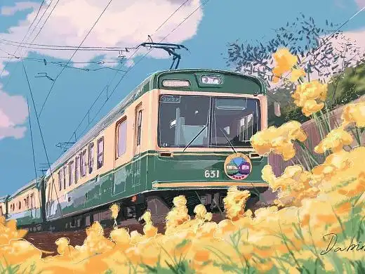 把理想画出屏·绿皮火车|插画|商业插画|dabin大彬 - 原创作品 - 站酷