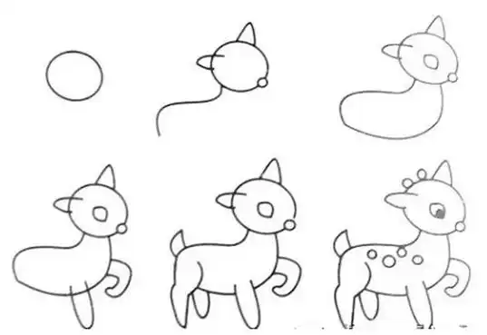 一起画一画丨简笔画模板之小鹿-新东方网