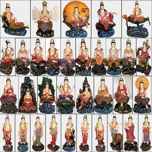 三十三观音像 树脂古彩16寸观音菩