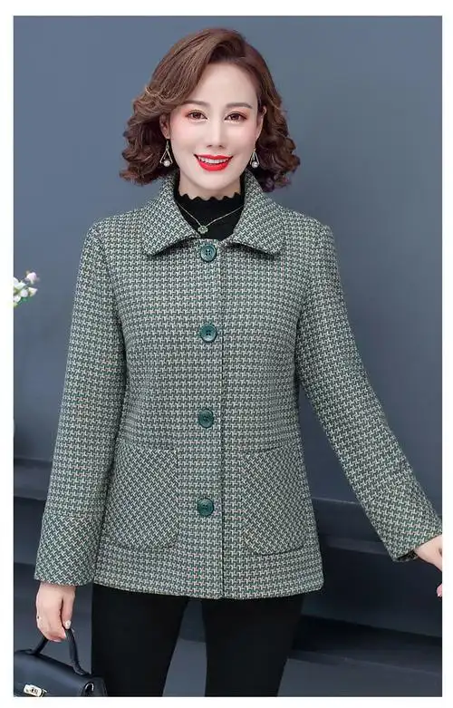 女装2022中年妈妈衣服春秋外套女新款洋气上衣岁中老年人春秋季外套兰