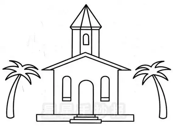 泰国代表建筑物简笔画(简笔画图片大全) -【爱个性】