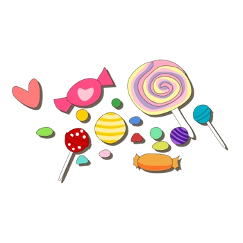 一堆卡通糖果