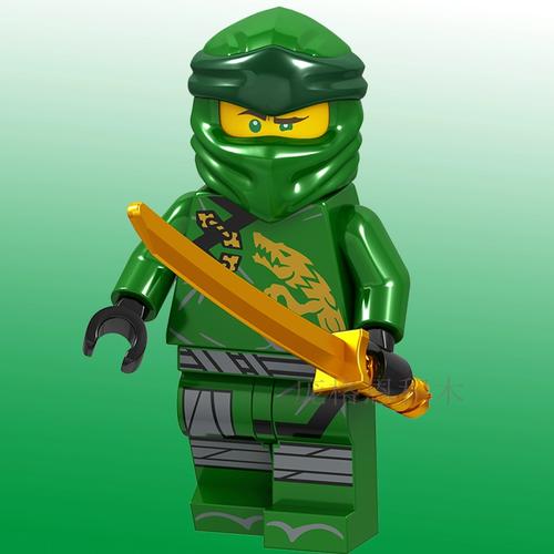 ninja第三方乐积木高幻影忍者绿色绝版龙服劳埃德人仔男益智玩具9