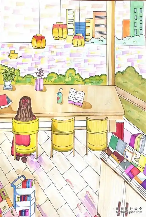 "我心中的图书馆"少儿绘画图片(十七)