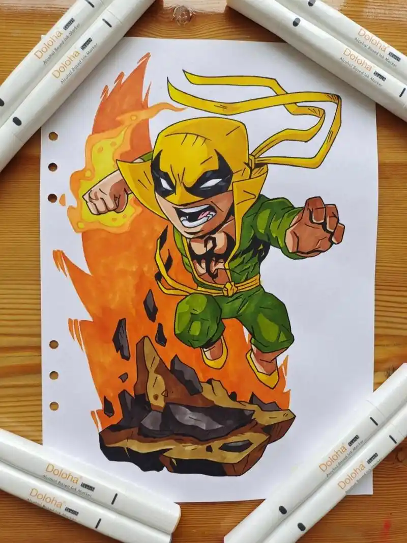 漫威系列q版手绘(附原图) #漫威# 临摹插画师derek laufman的作品