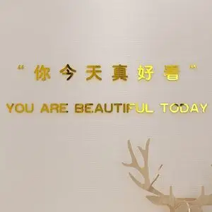 000人付款淘宝你今天真好看墙贴立体3d亚克力女服装店背景墙面贴画