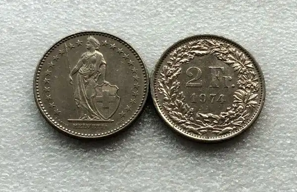 瑞士硬币 2法郎 流通好品
