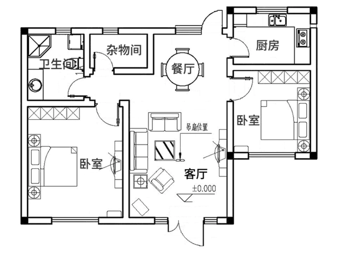 欧式一层别墅设计图平面图