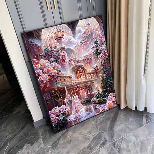 梦幻宫殿钻石画满钻高级感2023年新款卧室客厅5d水钻十字绣手工贴