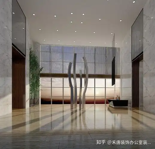 办公楼进门大厅如何装修 一层办公楼进门大厅效果图 - 知乎
