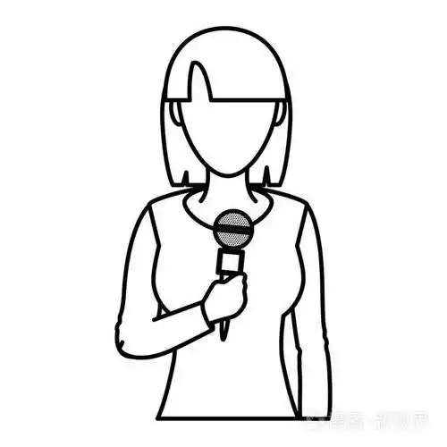 线专业女记者麦克风对象矢量插图插画-正版商用图片18azfy-摄图新视界