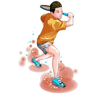 全运会十四运第十四届全国运动会东京奥运会运动手绘运动羽毛球