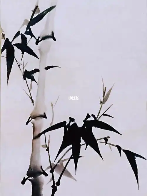 国画写意水墨竹子画法教程1分钟入门