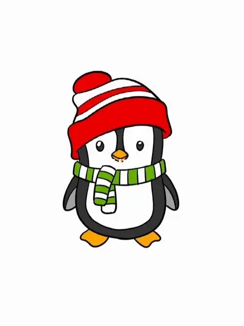 儿童绘画亲子简笔教程如何画卡通小企鹅