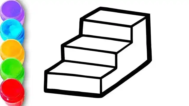 亲子简笔画:画彩色楼梯
