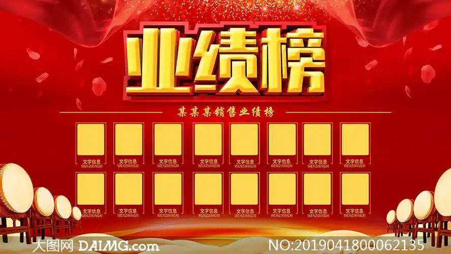 企业销售业绩榜设计模板psd素材