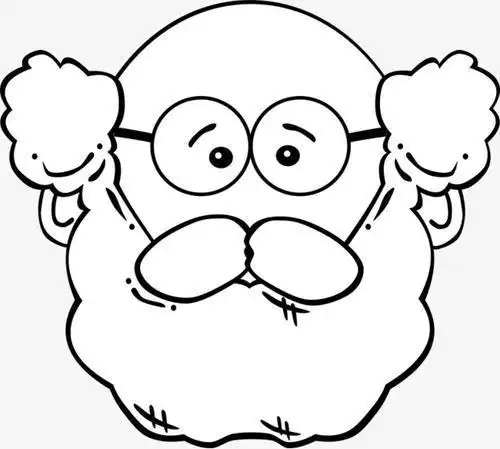 摸胡子的老爷爷简笔画(卡通大胡子爷爷简笔画) -【爱个性】