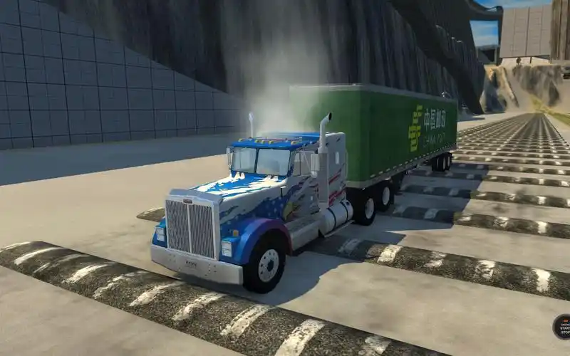 beamng拉快递的卡车走减速带走几百根就坏了你的快递可能送不到了