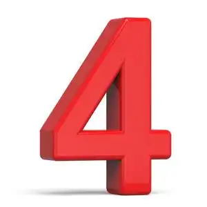 3d 塑料红色数字 4照片