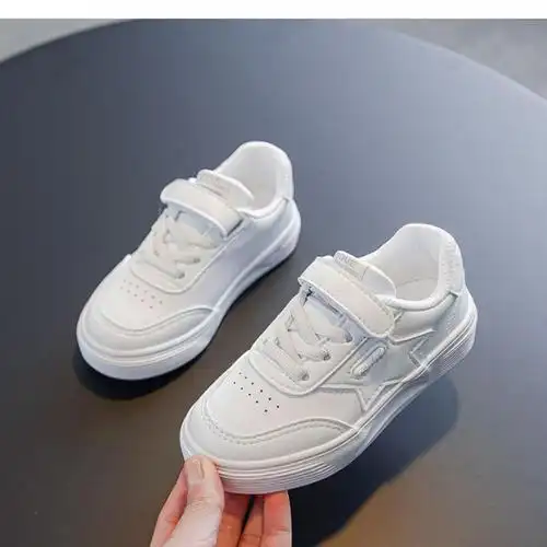 小学生小白鞋女生儿童平板鞋女鞋软底街舞演出童白鞋童跳舞秋冬运动