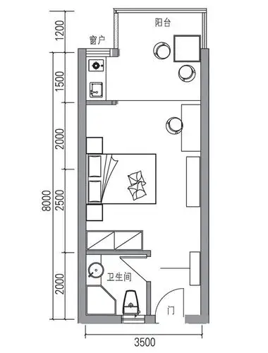 5万50平米混搭一居室装修效果图,银海中心装修案例效果图-齐家装修网