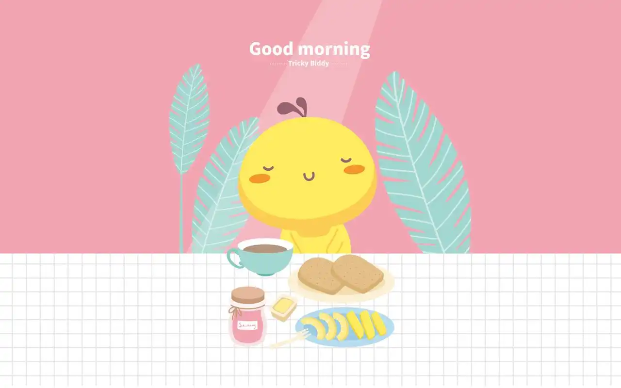 油爆叽丁少女心卡通图片桌面壁纸