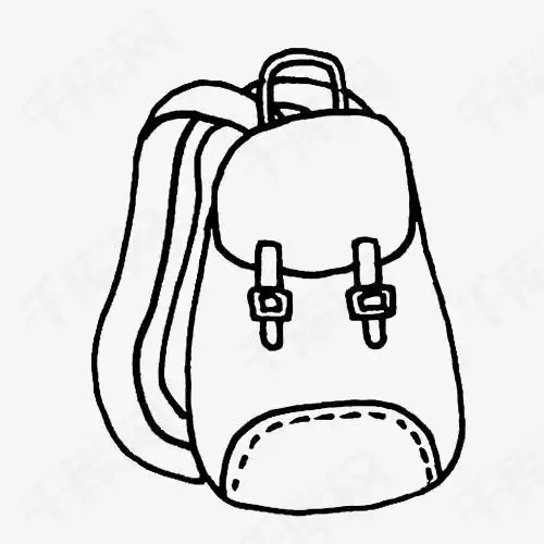 情侣双肩包简笔画