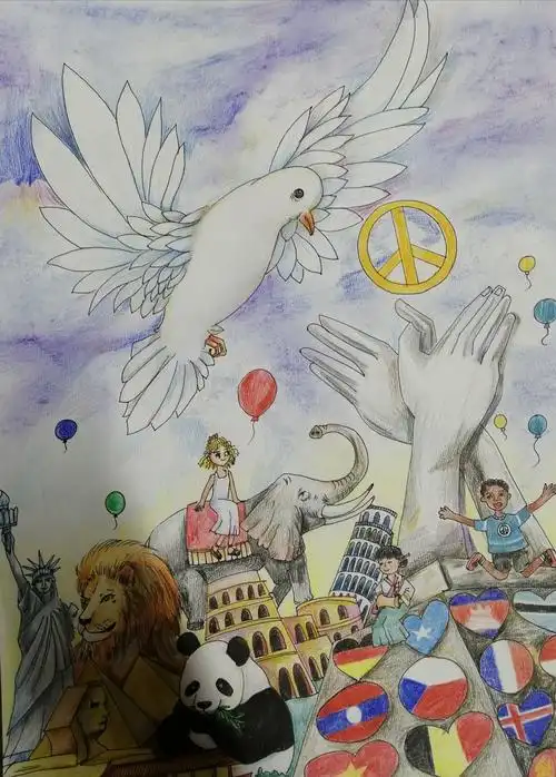 和平海报丨和平之旅 2019全国少年儿童世界和平海报作品征集活动 第