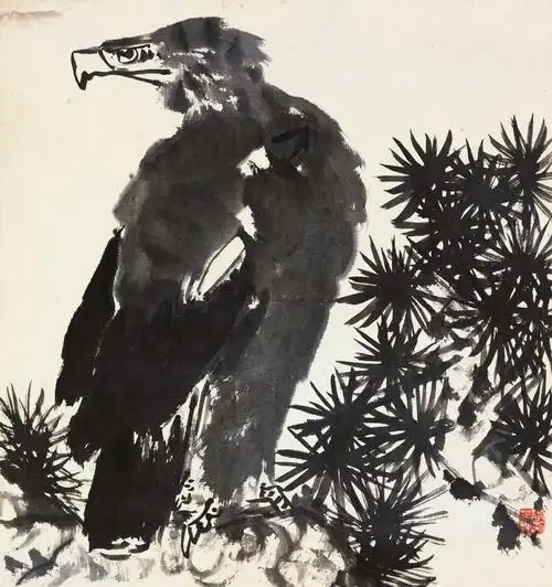 1310 鹰 镜心 水墨纸本