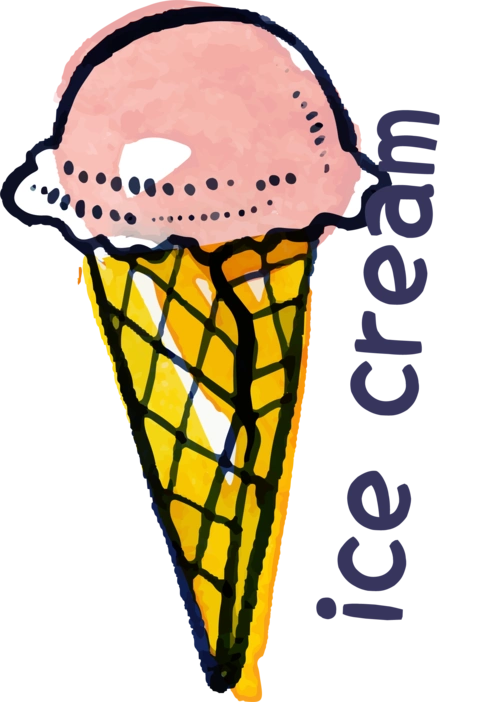卡通手绘冰淇淋png元素图片