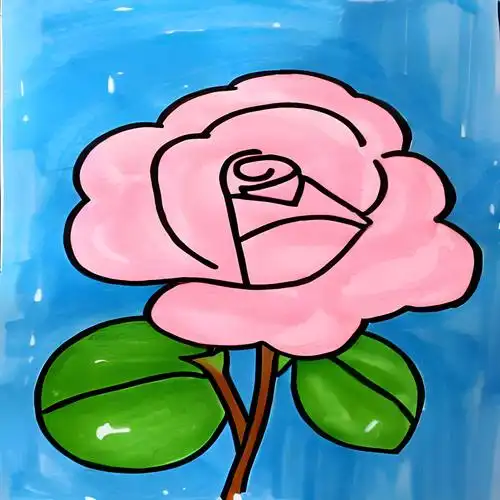 月季花简笔画儿童