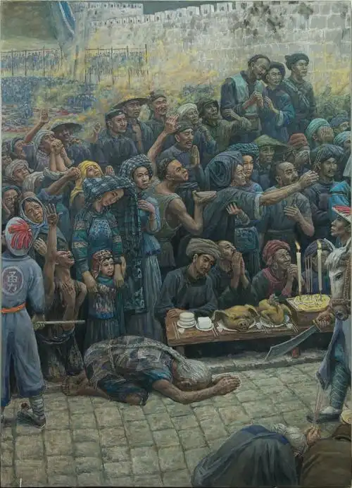 《王囊仙-布依族农民起义女英雄》-780×280cm-1998-布面油画(4张组成