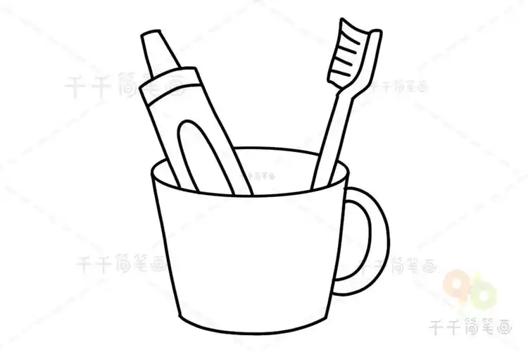 牙膏牙刷和杯子简笔画生活用品简笔画,牙膏简笔画,杯子简笔画,日常