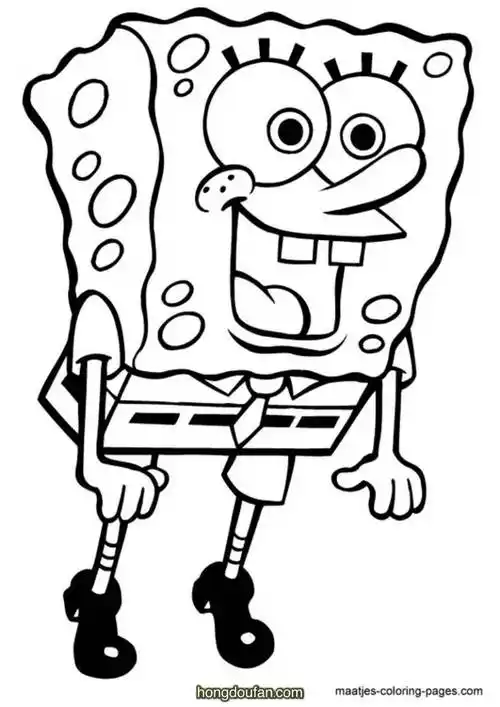 海绵宝宝动画片卡通图片涂色大全-红豆饭小学生简笔画大全