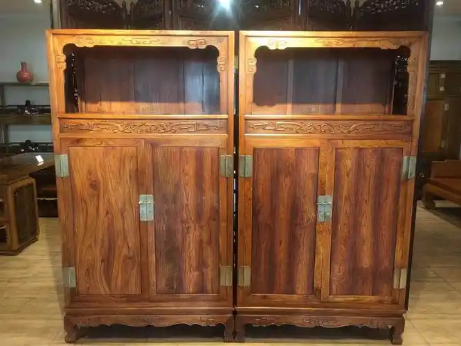 海南黄花梨家具万历柜一对