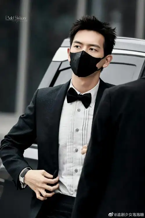 李现的西装上有细闪#李现芭莎年度派对红毯造型96 一身黑色西鞍