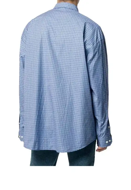 巴黎世家 balenciaga 蓝色 38 i love techno格子衬衫 (价格/报价